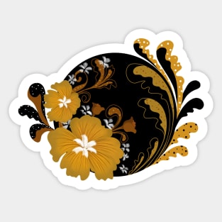 Circle Floral Art Sticker